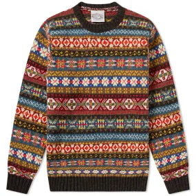 Jamieson's of Shetland Fair Isle CrewPeat & Red