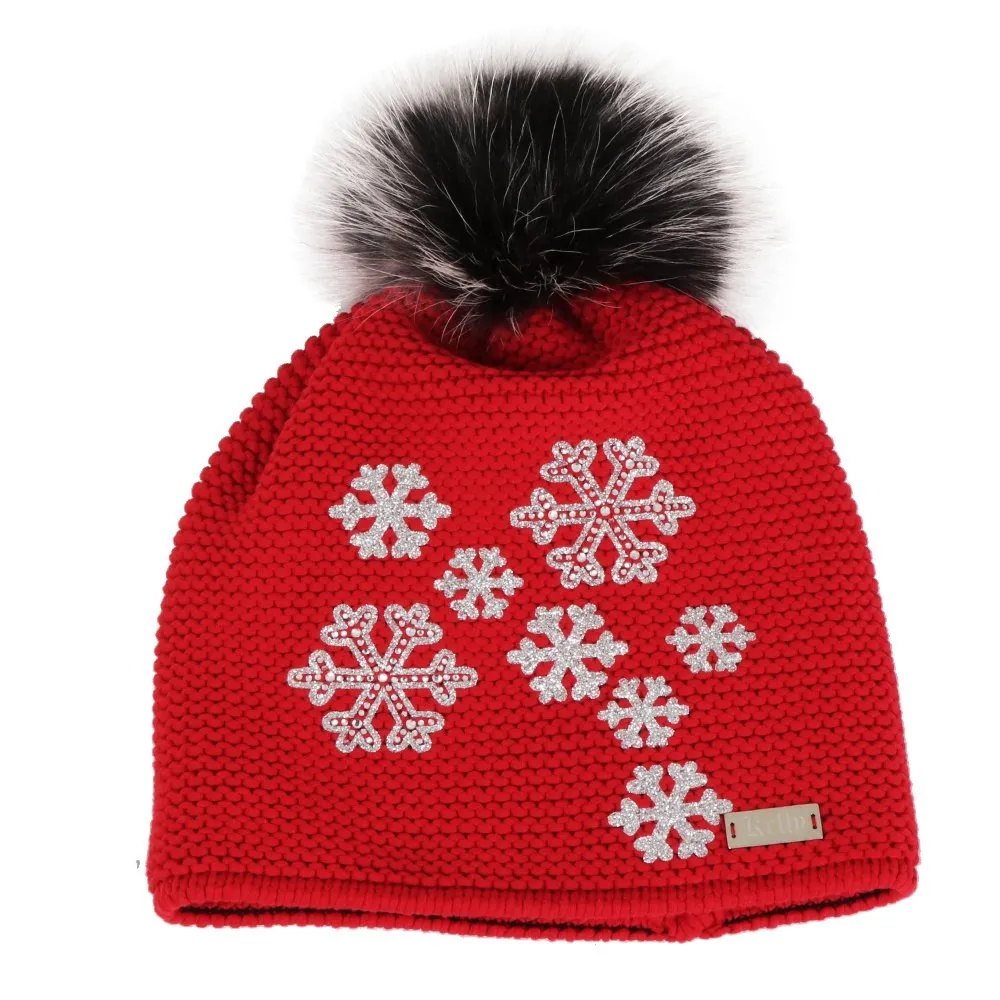 Kelly Powder Beanie with Real Fur Pom (Women's)