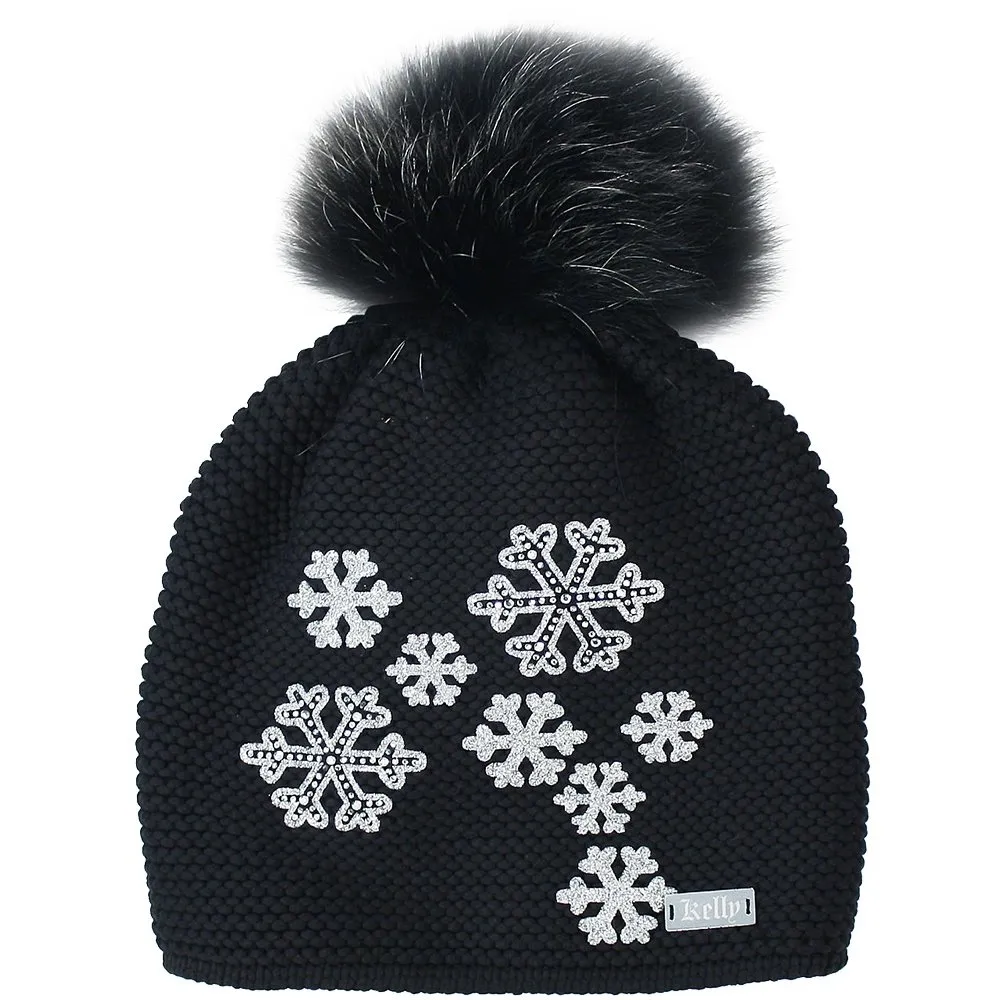 Kelly Powder Beanie with Real Fur Pom (Women's)