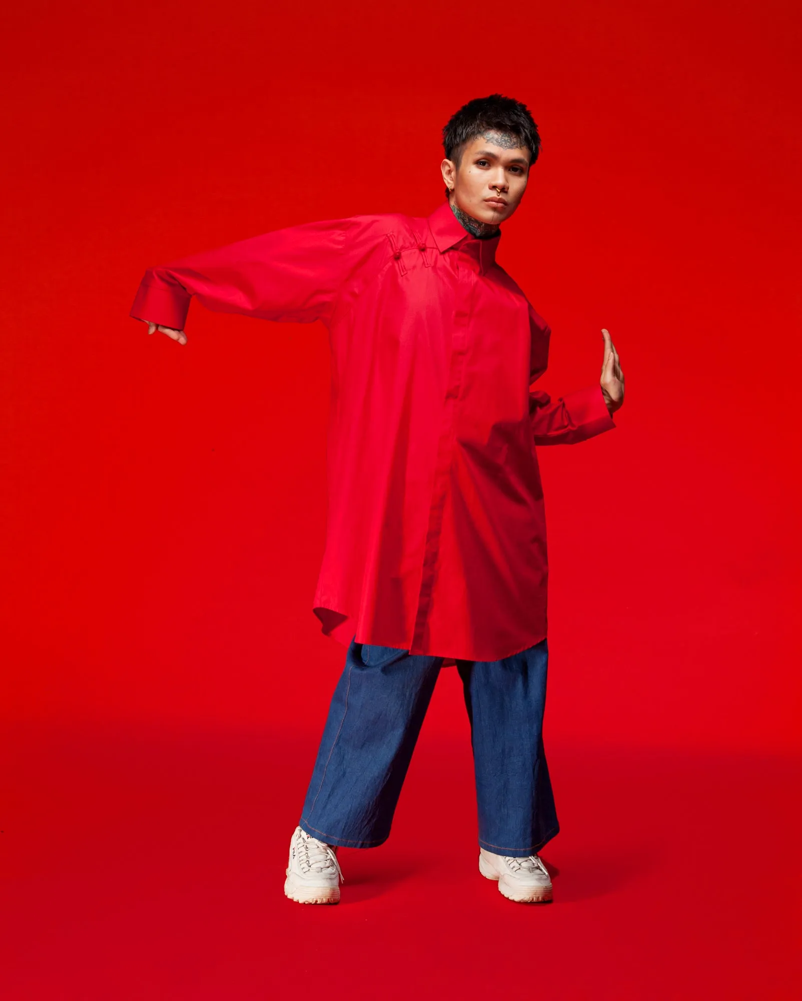 Kemeja Cina Panjang (Red)