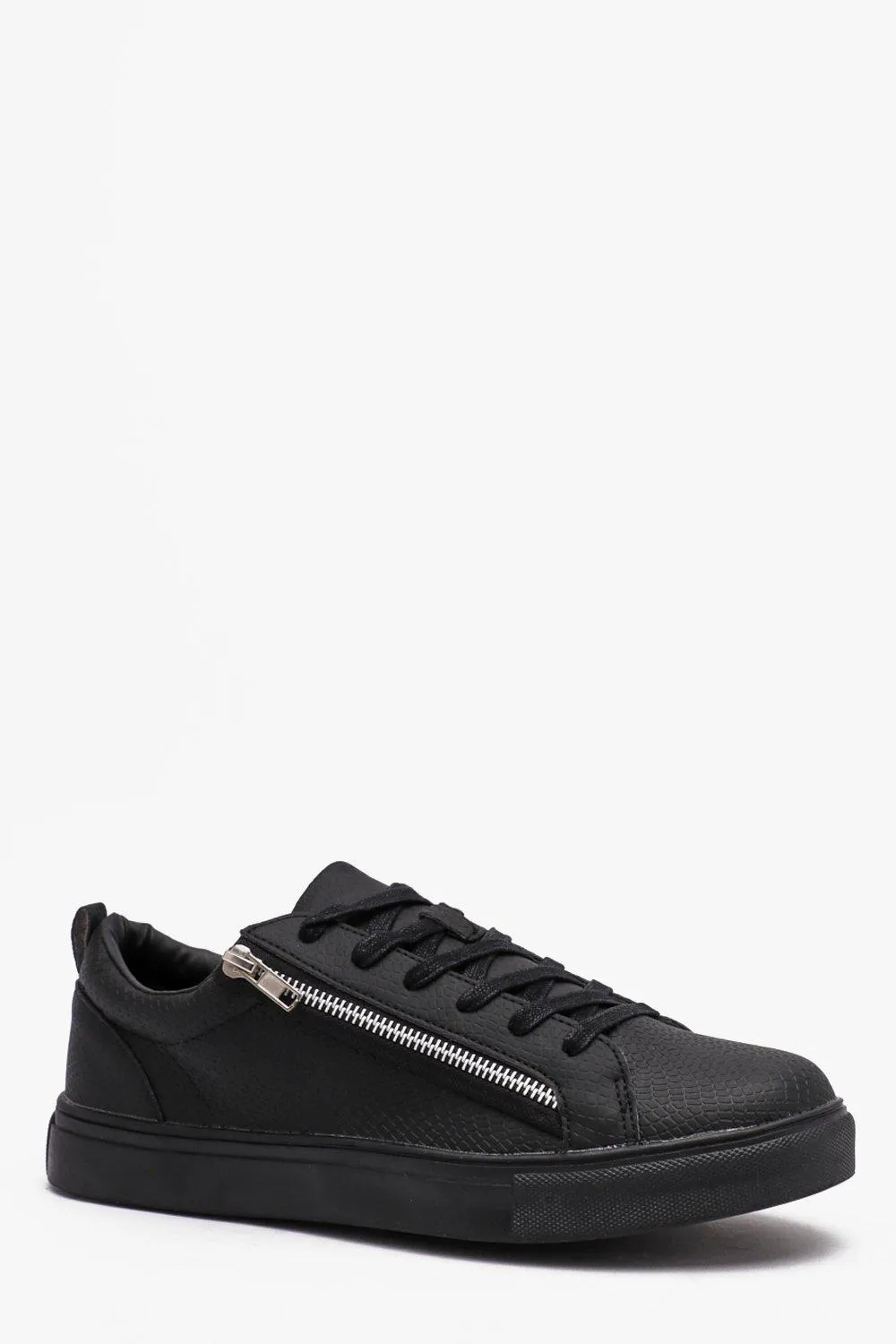 Lace Up Zip Side Sneakers