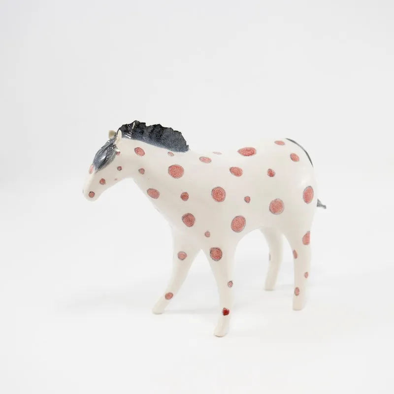 Large Horse Sculpture with Red Dots