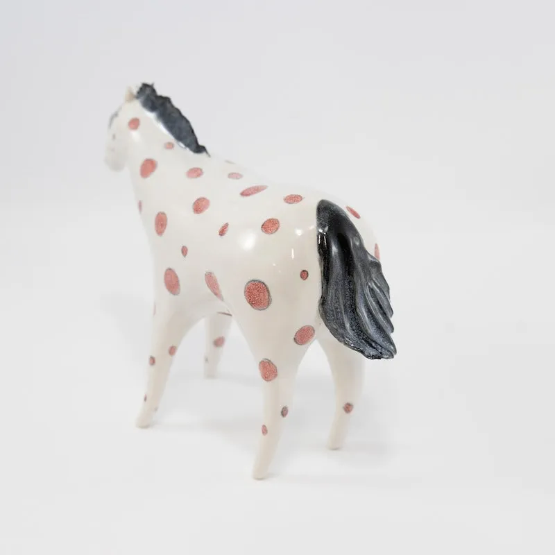 Large Horse Sculpture with Red Dots