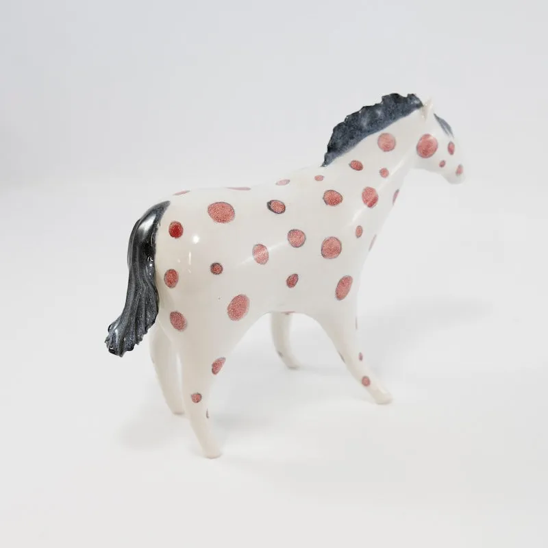 Large Horse Sculpture with Red Dots