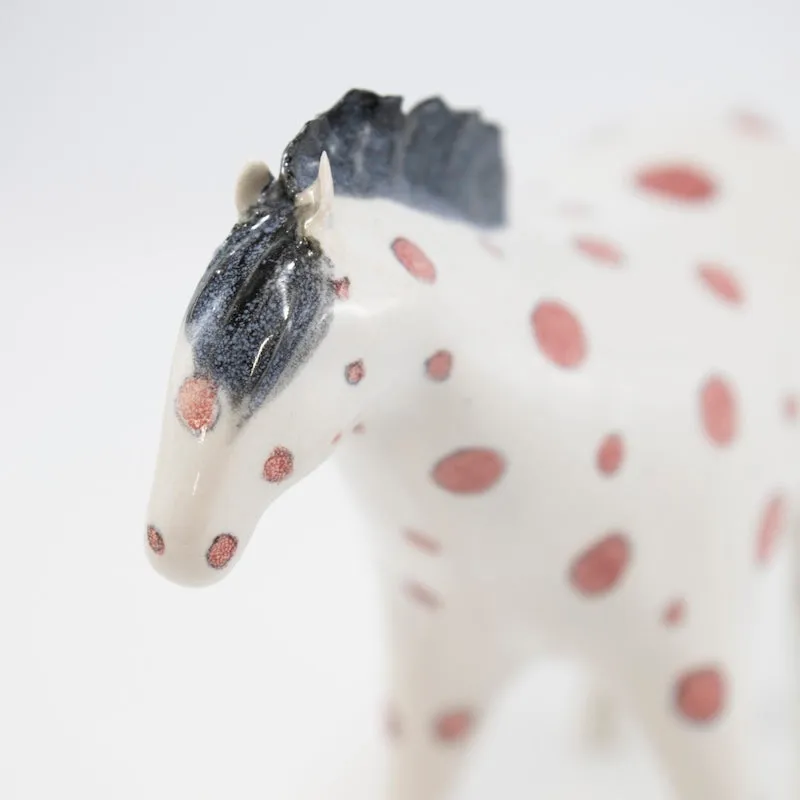 Large Horse Sculpture with Red Dots