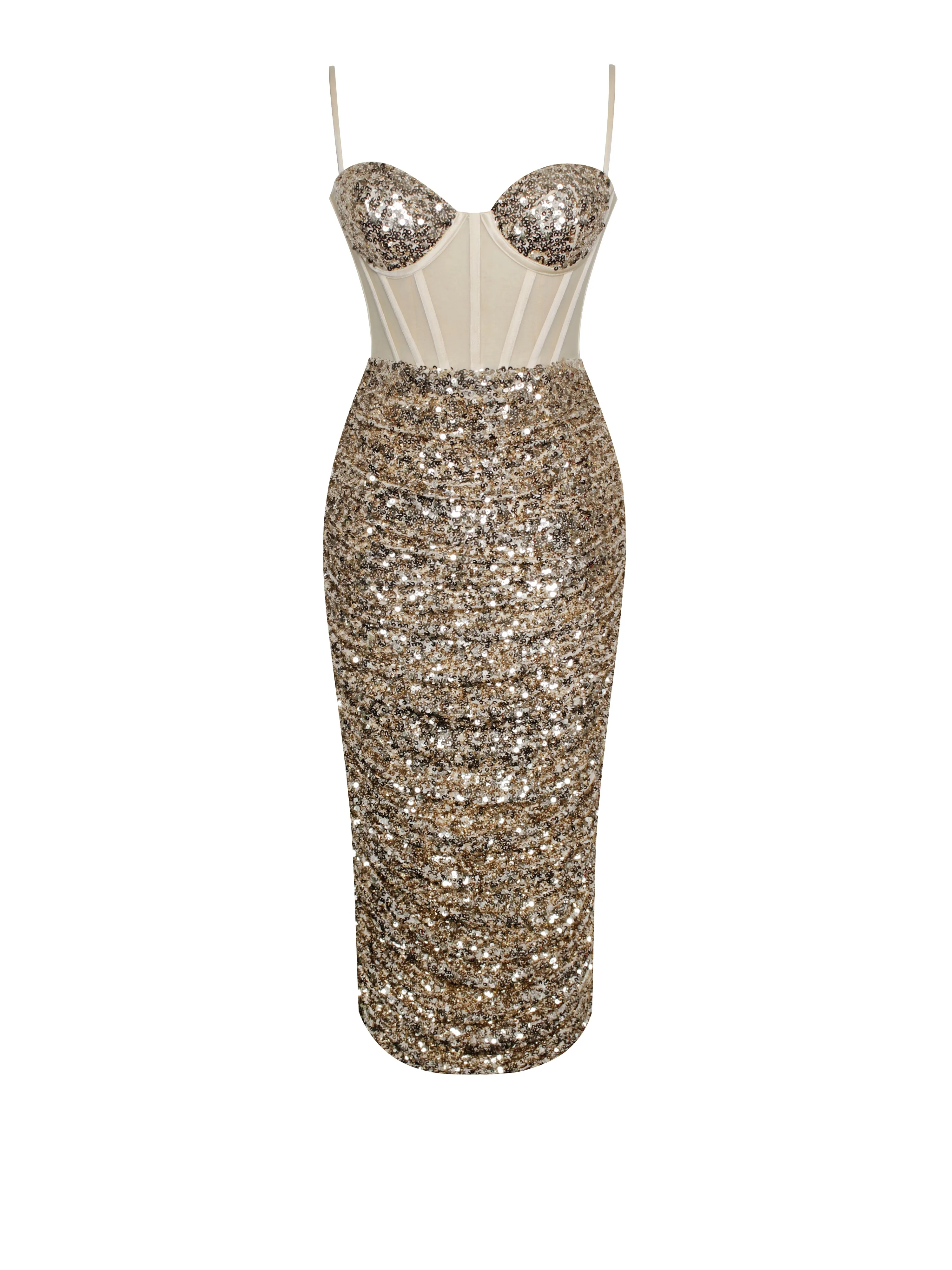 Layla Gold Sequin Corset Dress