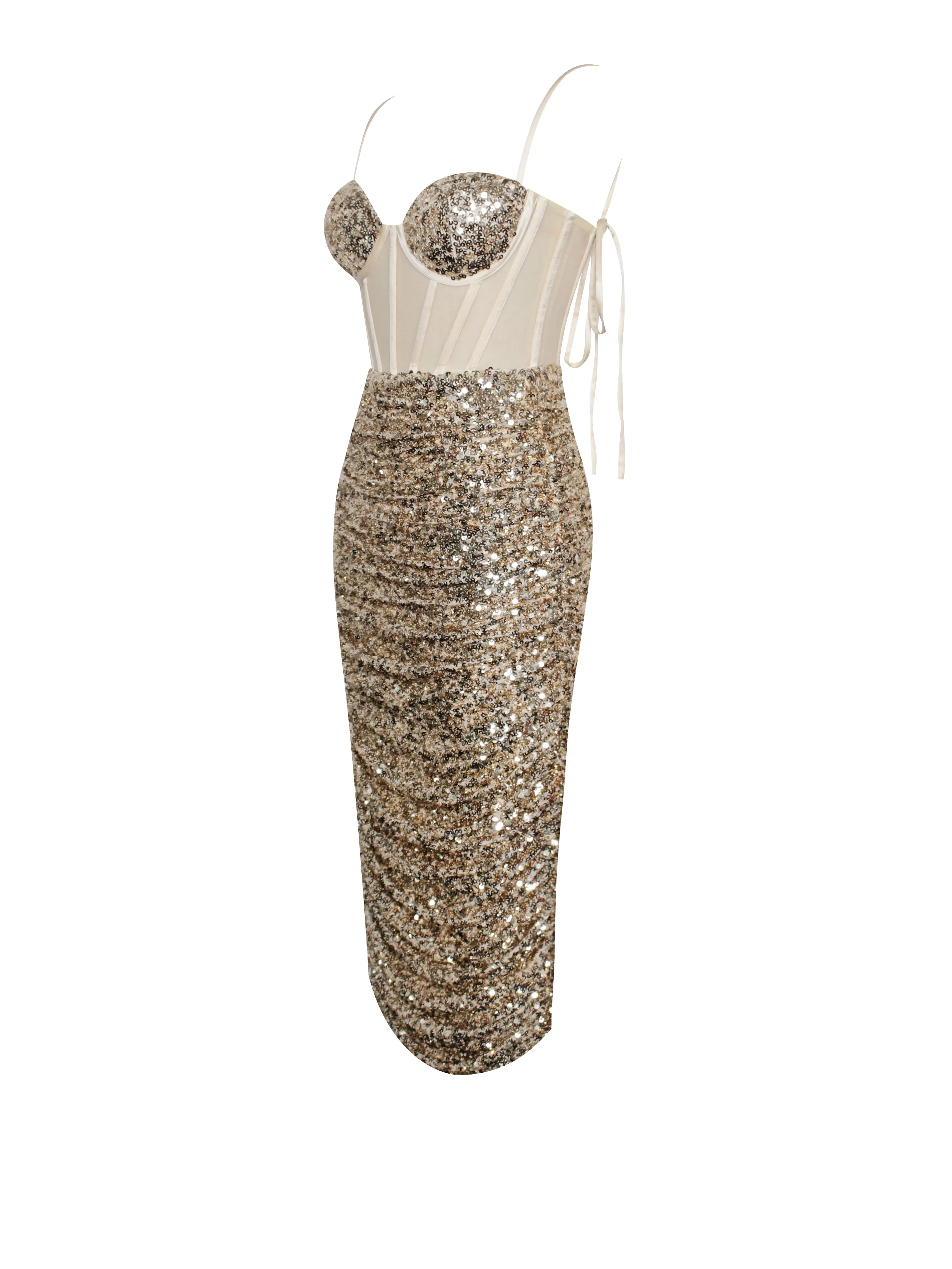 Layla Gold Sequin Corset Dress