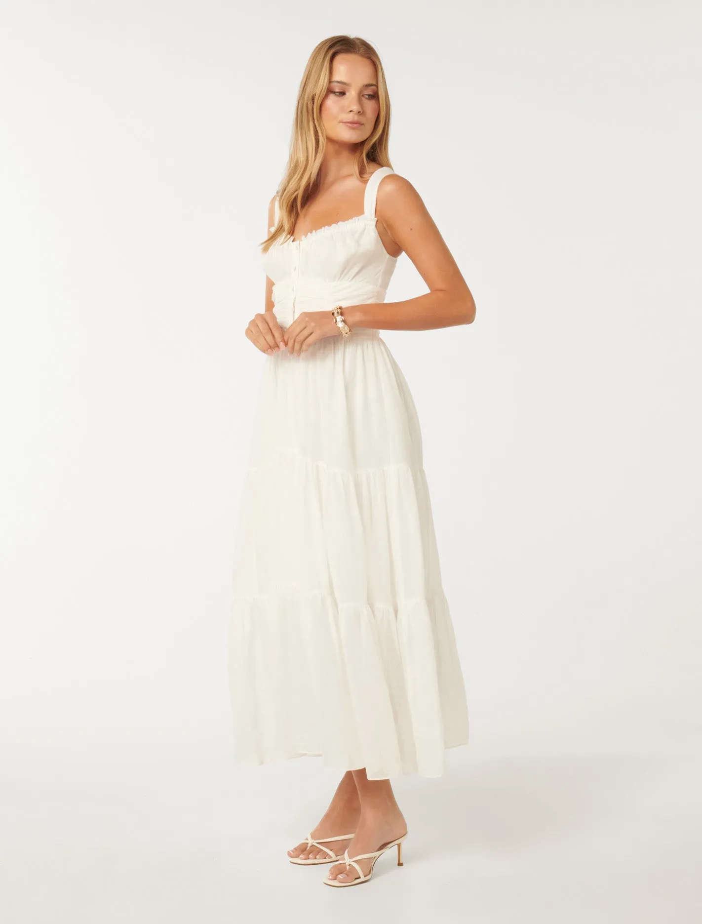 Lena Ruched-Bodice Midaxi Dress