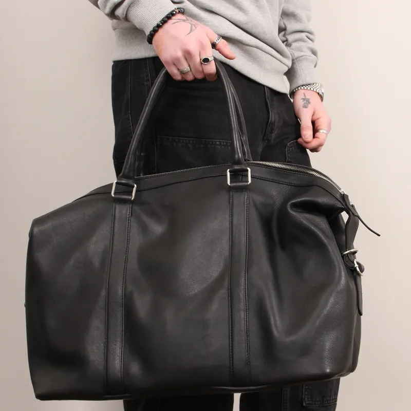 Les Deux Black Leather Weekend Bag