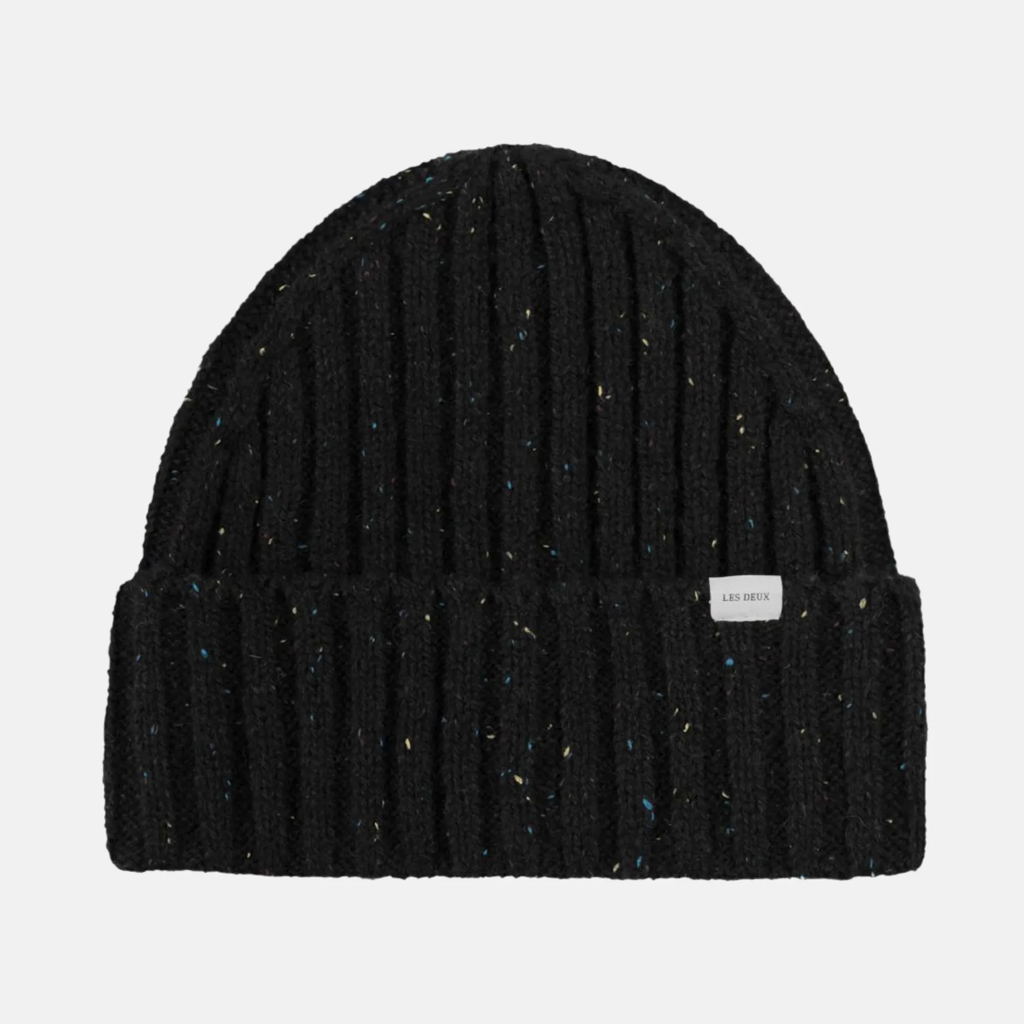 Les Deux Black Wells Fleck Rib Beanie