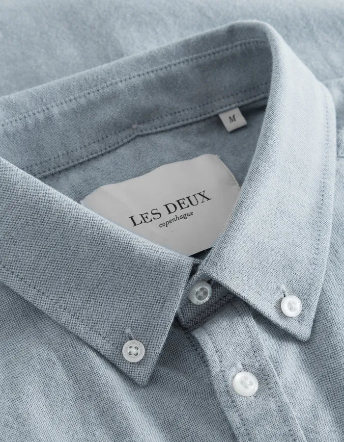 Les Deux Chris Oxford SS Shirt - Ice Blue