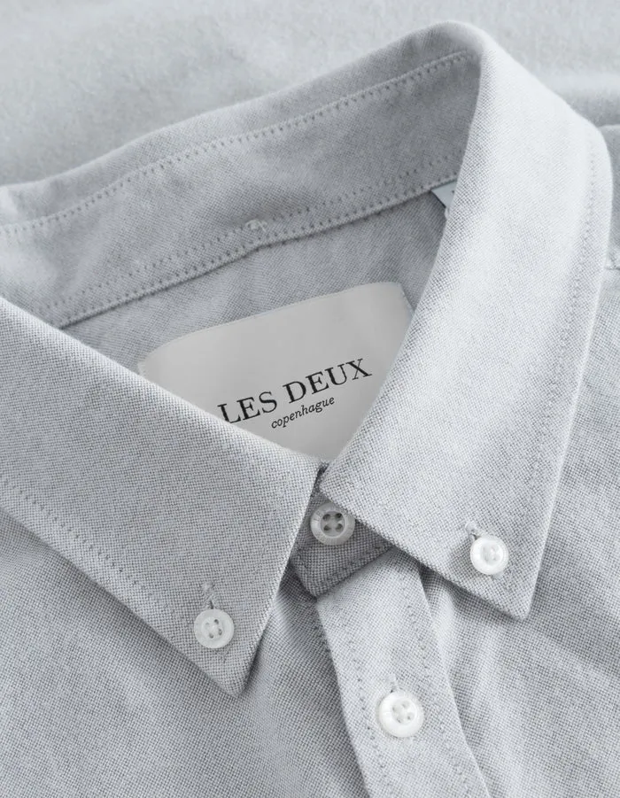 Les Deux Chris Oxford SS Shirt - Steeple Grey