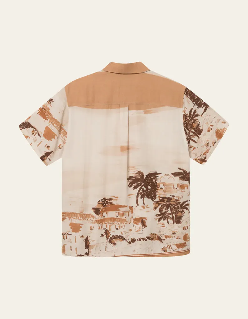 Les Deux Coastal AOP S/S Shirt - Terracotta