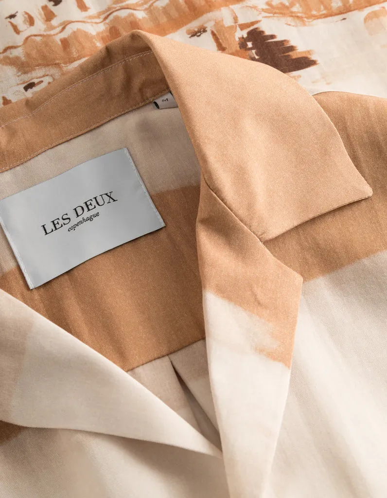 Les Deux Coastal AOP S/S Shirt - Terracotta