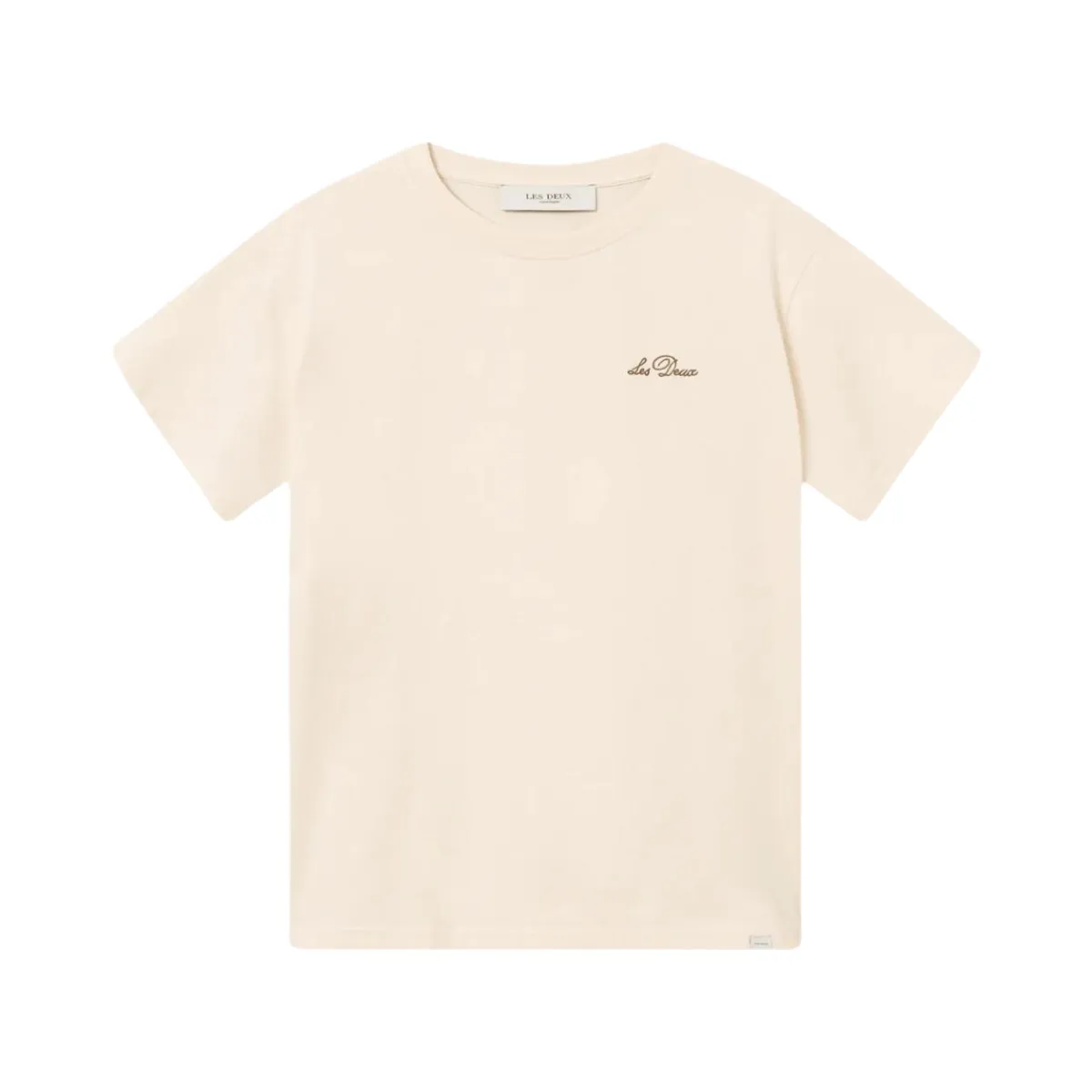 LES DEUX   Crew T-Shirt Light Ivory/Walnut