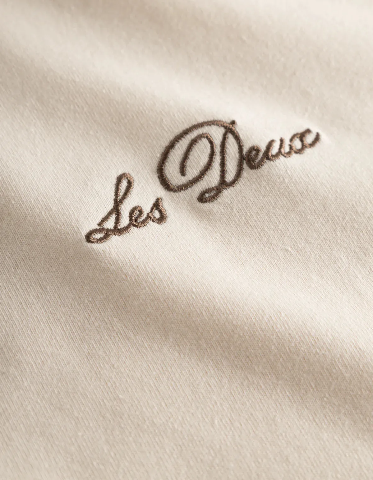 LES DEUX   Crew T-Shirt Light Ivory/Walnut