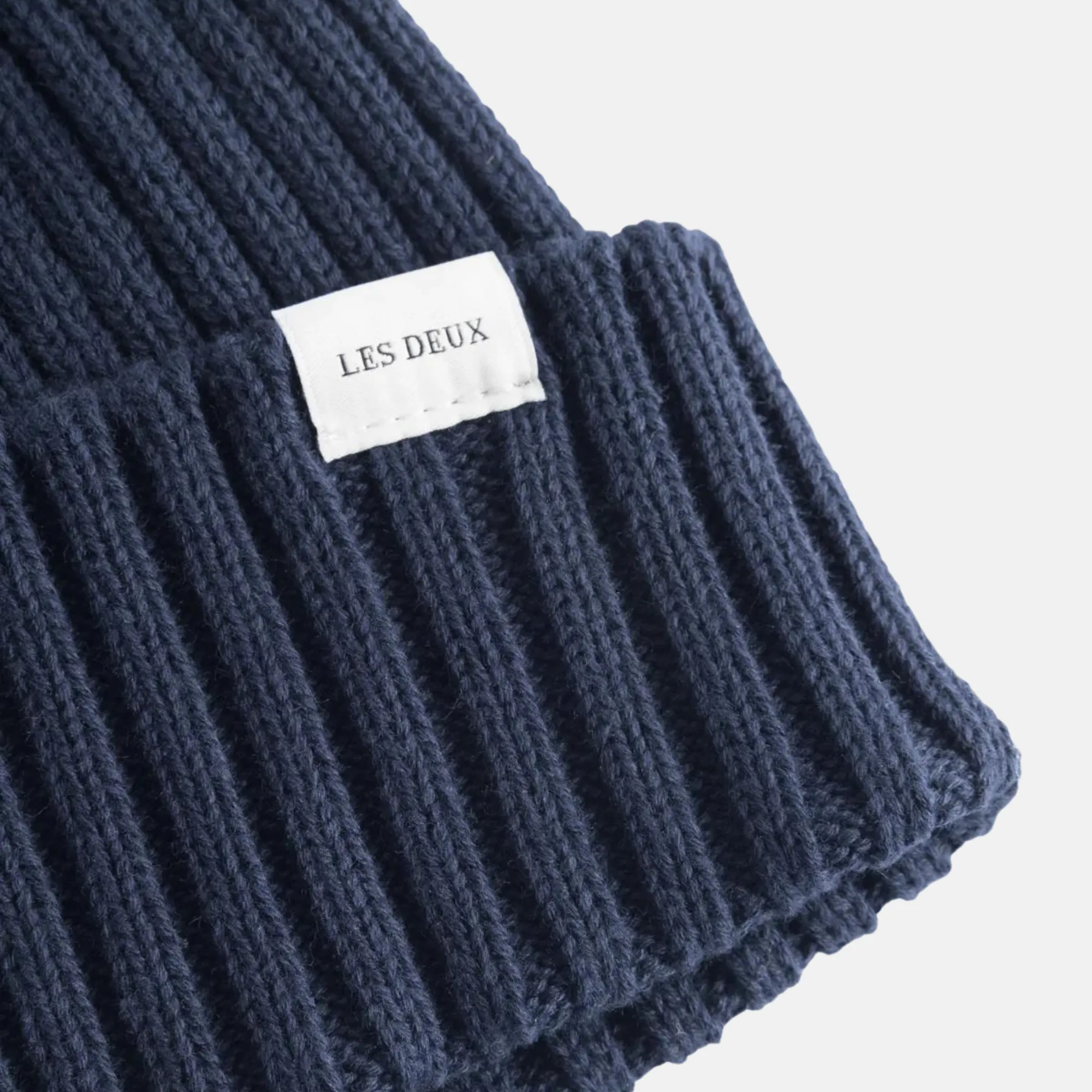 Les Deux Dark Navy Walter Cotton Rib Beanie