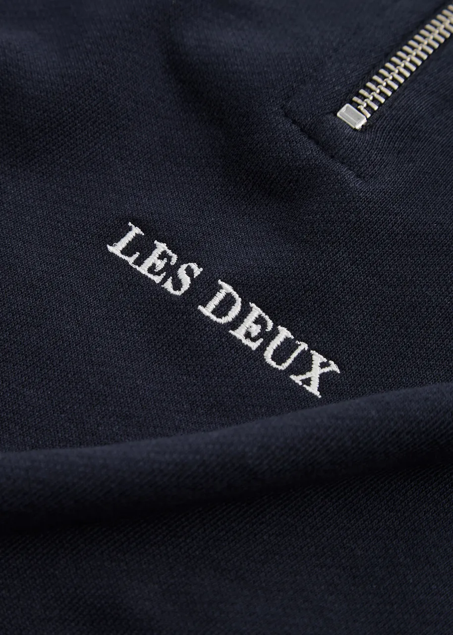 LES DEUX Dexter logo half-zip cotton sweatshirt -                         -                     -                