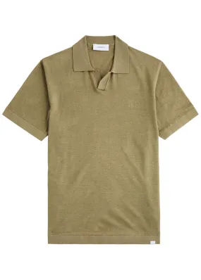 LES DEUX Emmanuel linen-blend polo shirt  -                         -                     -                