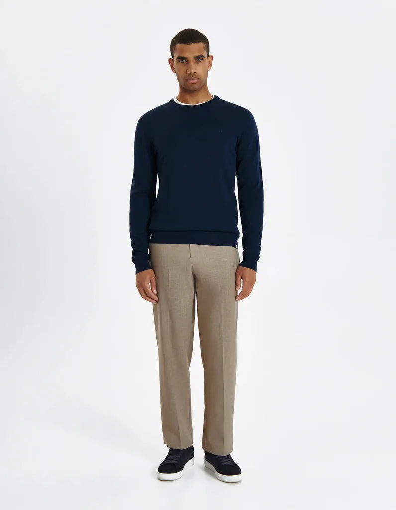 Les Deux Grayson Merino Knit Jumper - Dark Navy