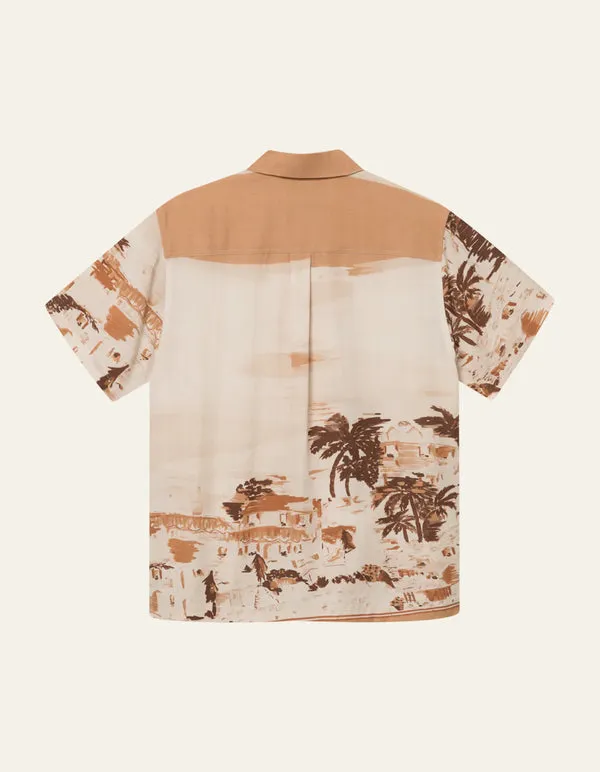 Les Deux Hendrix AOP SS Shirt - Beige