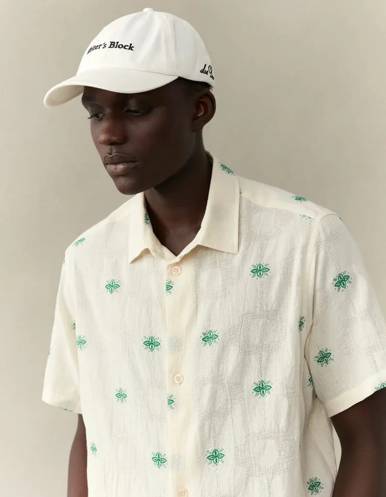 Les Deux Ira S/S Shirt - Ivory/Vintage Green