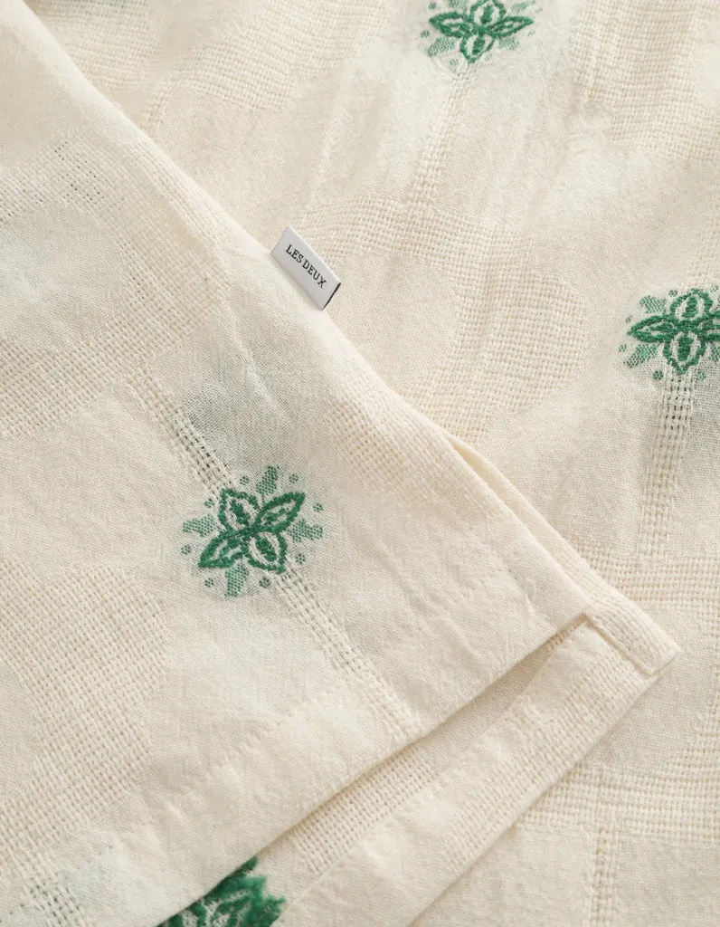 Les Deux Ira S/S Shirt - Ivory/Vintage Green