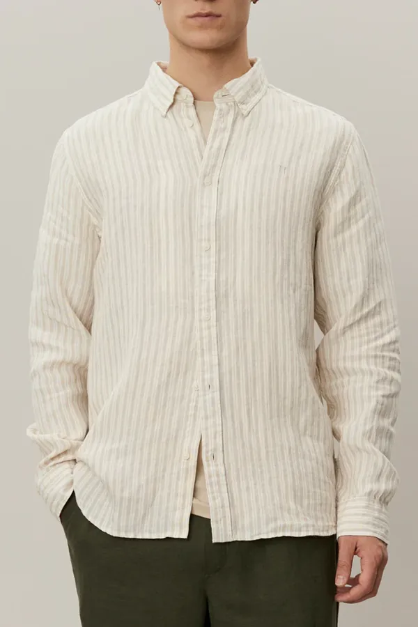 Les Deux Kristian Linen B.D. Shirt - Sand