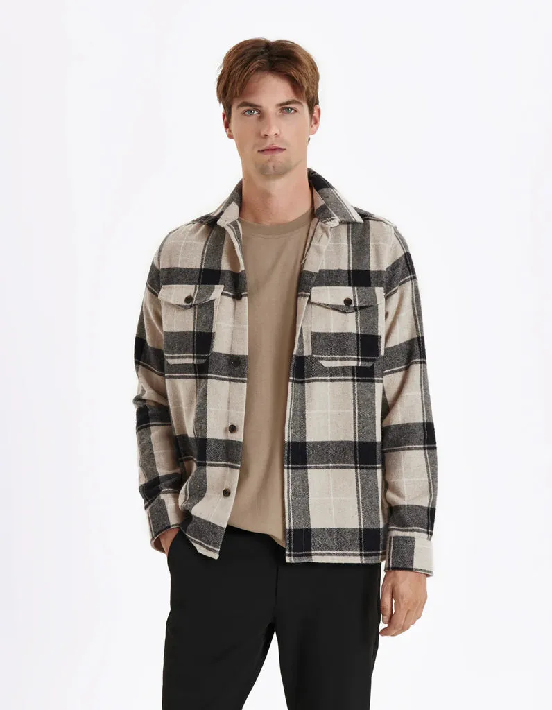 Les Deux Lennon Check Shirt - Dusty Teak / Black