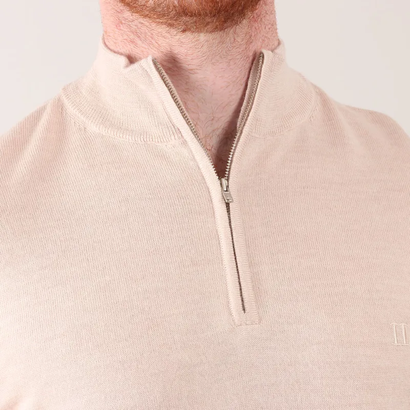 Les Deux Light Camel Melange Greyson Half-Zip Merino Pullover