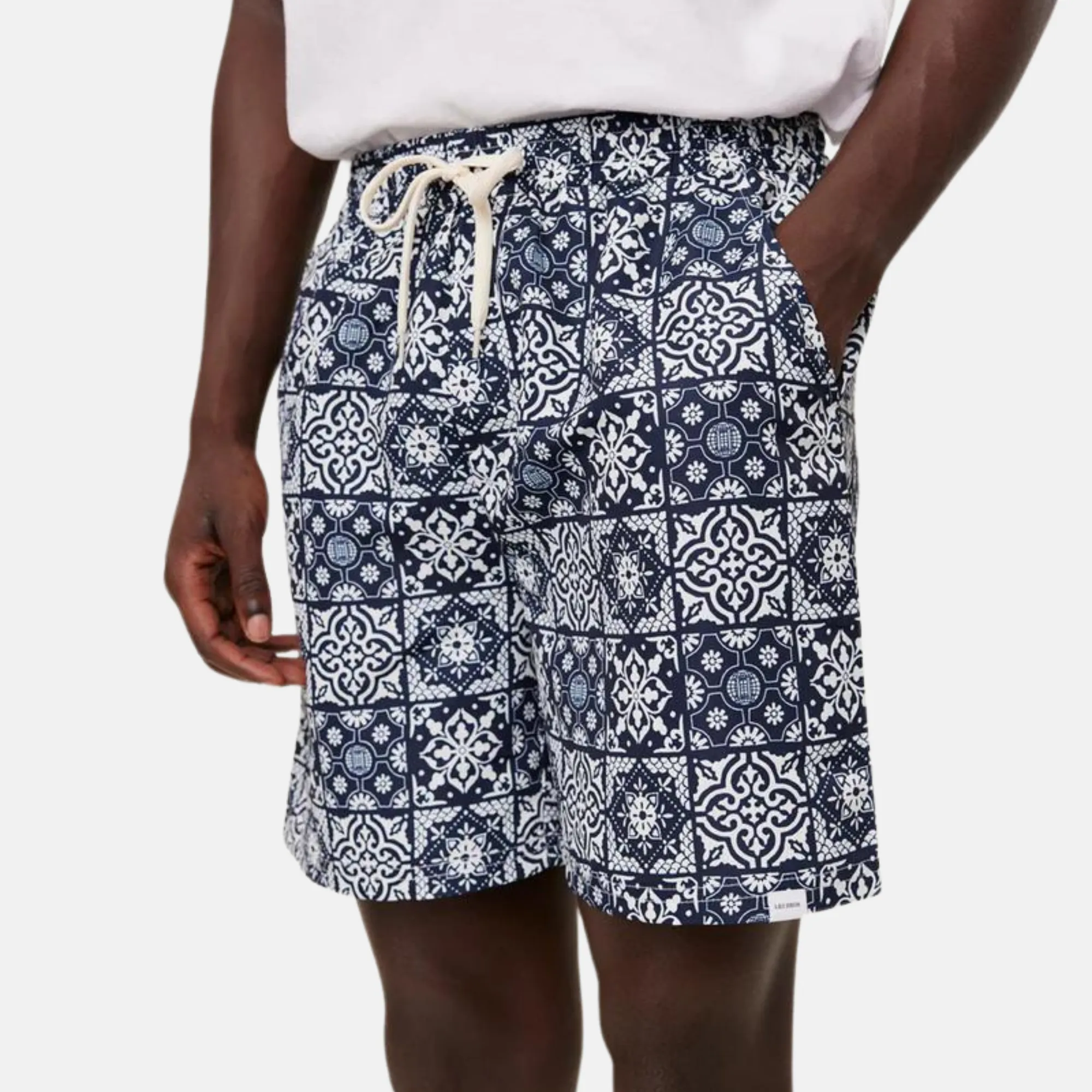 Les Deux Stan AOP Navy/Ivory Swim Shorts 2.0