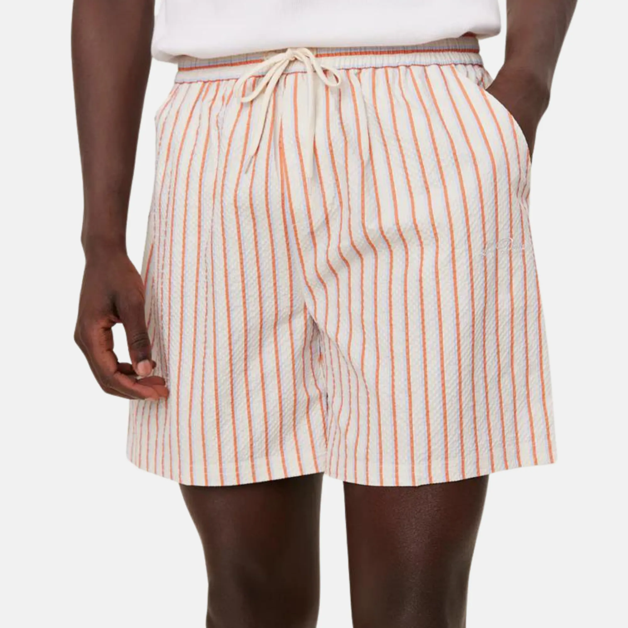 Les Deux Stan Stripe Seersucker Swim Shorts