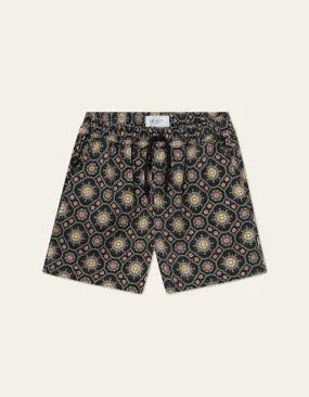 Les Deux Tapestry Shorts - Black/Surplus Green