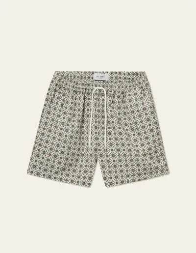 Les Deux Tapestry Shorts - Ivory/Light Jade |Green