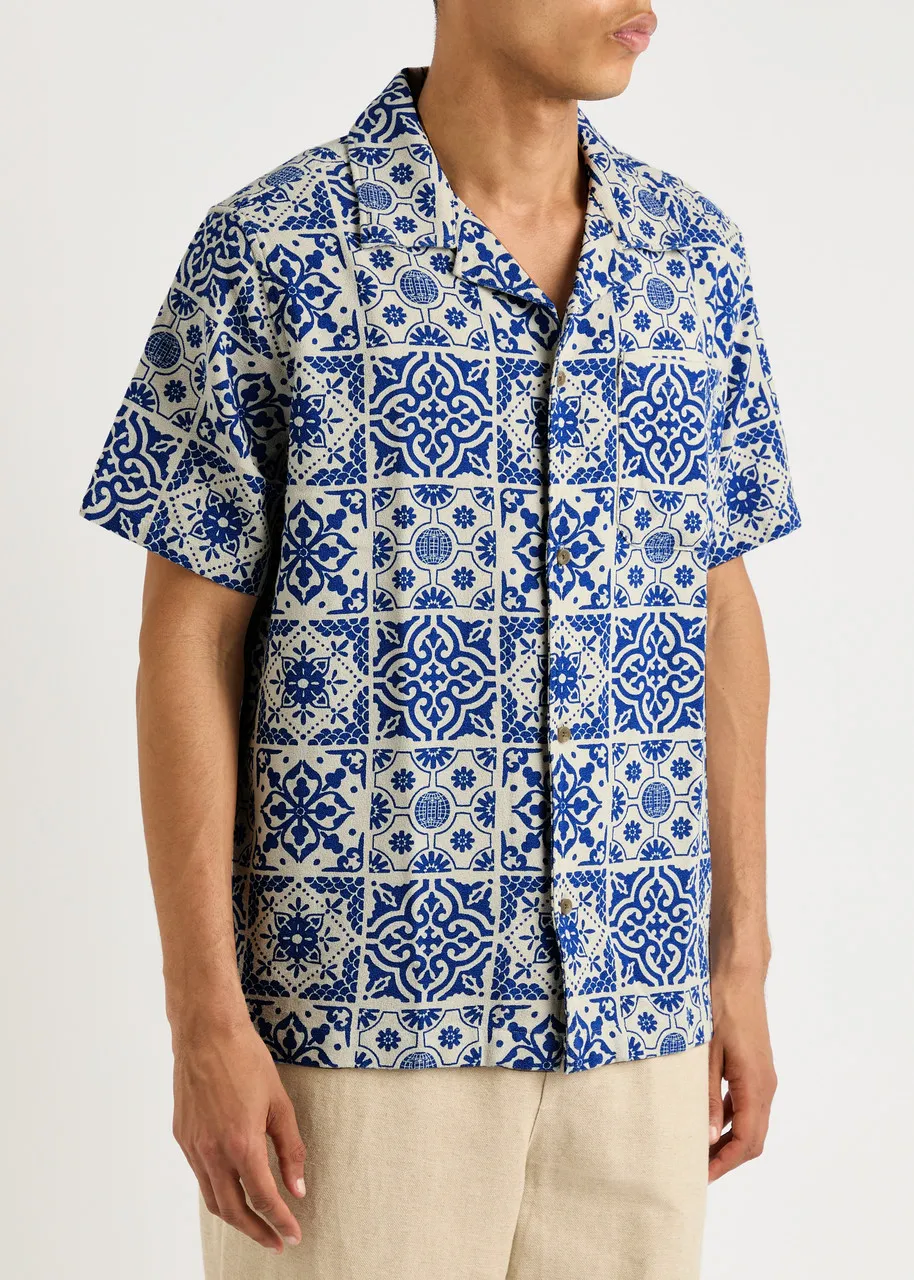 LES DEUX Tile printed cotton shirt  -                         -                     -                