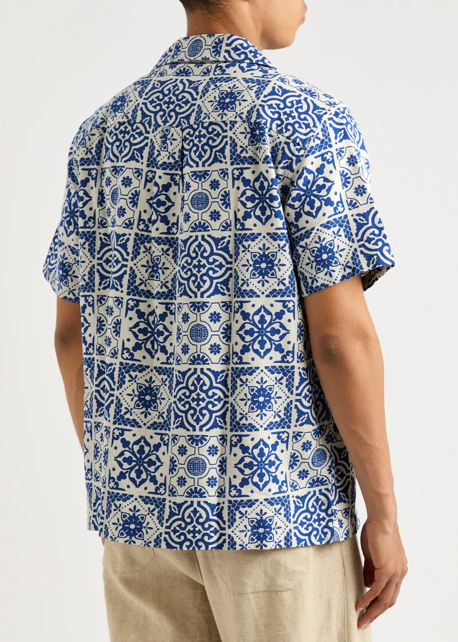 LES DEUX Tile printed cotton shirt  -                         -                     -                