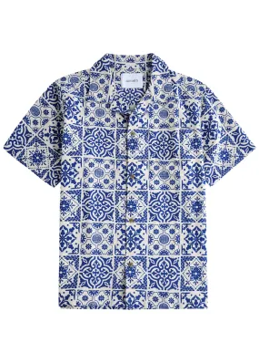 LES DEUX Tile printed cotton shirt  -                         -                     -                