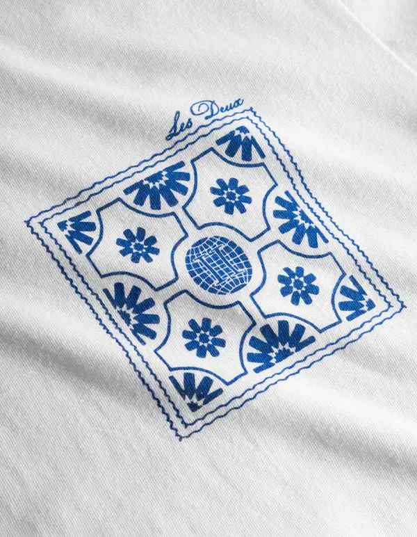 Les Deux Tile Tee - White