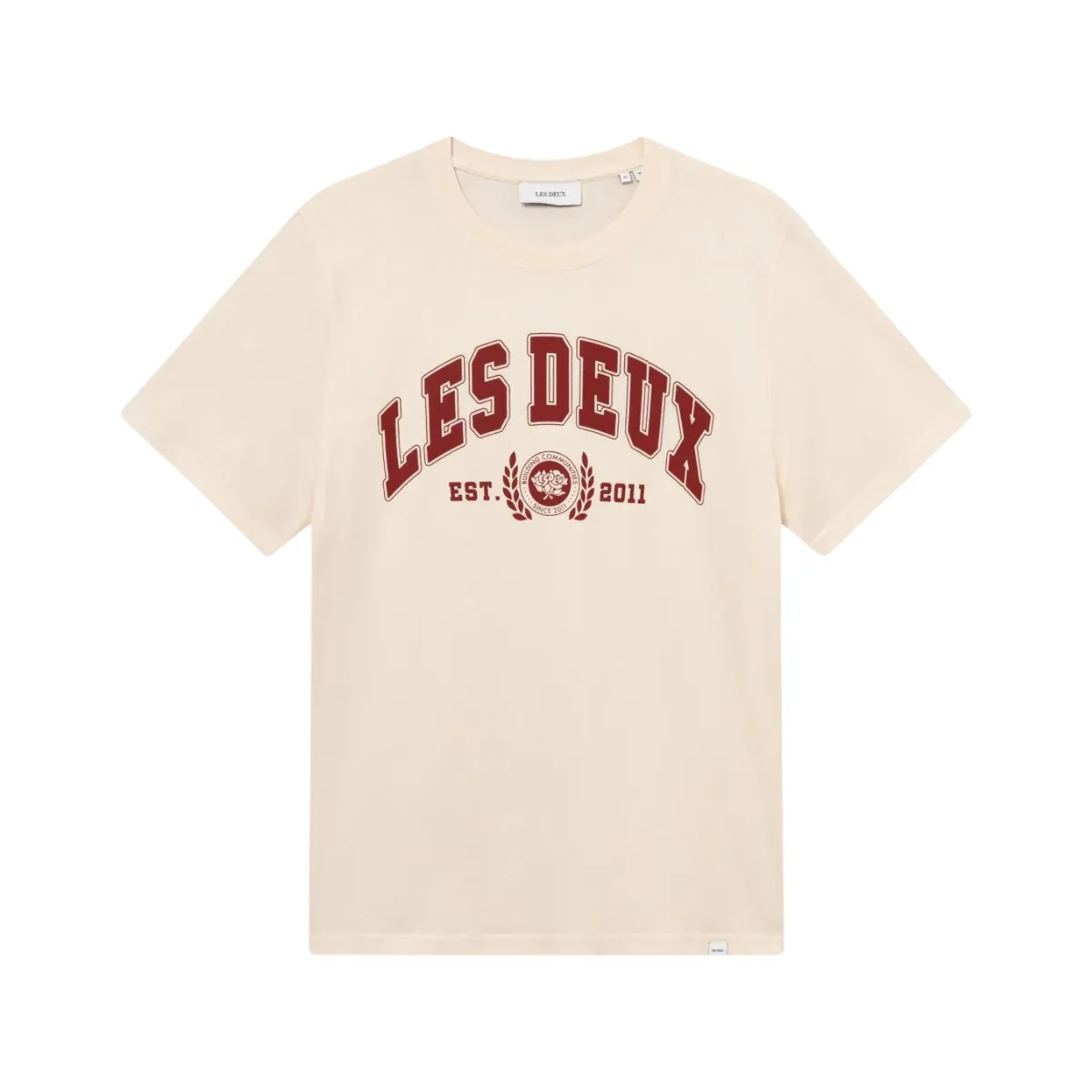 LES DEUX   University T-Shirt Light Ivory/Burnt Red