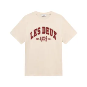 LES DEUX   University T-Shirt Light Ivory/Burnt Red