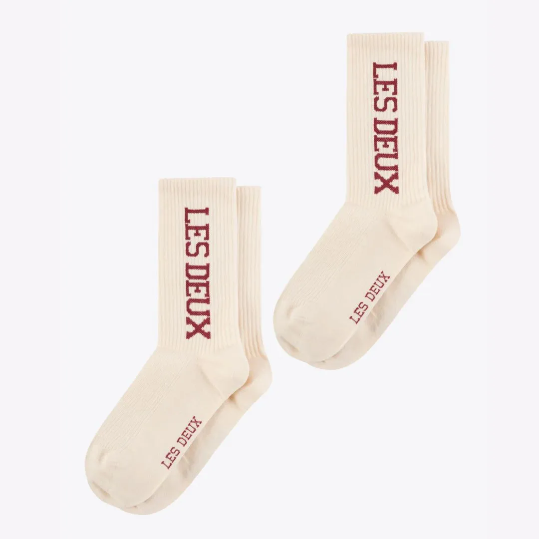 Les Deux Vertigo 2-Pack Rib Socks (Ivory + Burnt Clay)