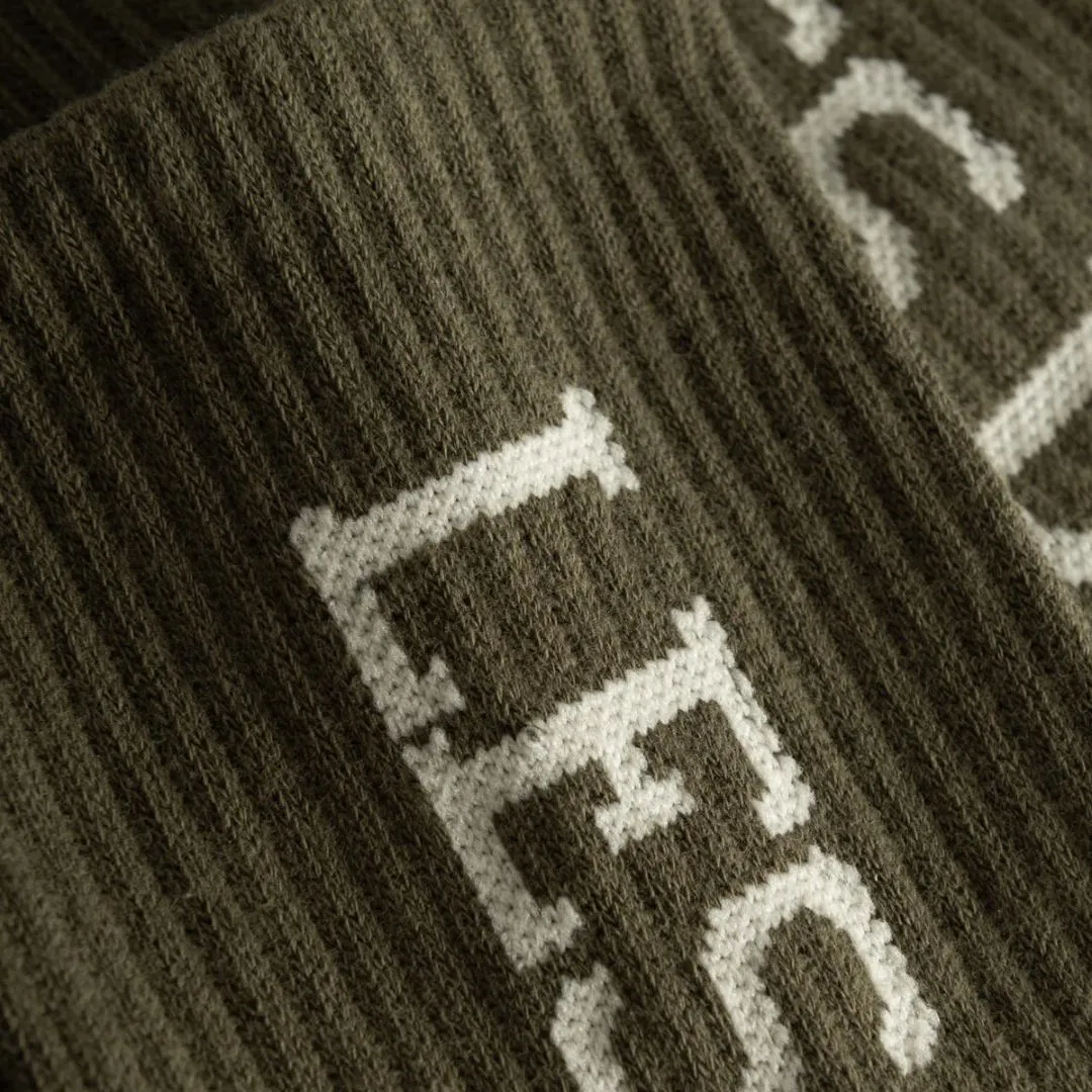 Les Deux Vertigo 2-Pack Rib Socks (Olive Night + Ivory)