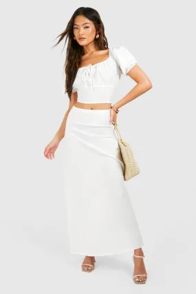 Linen Look Maxi Skirt