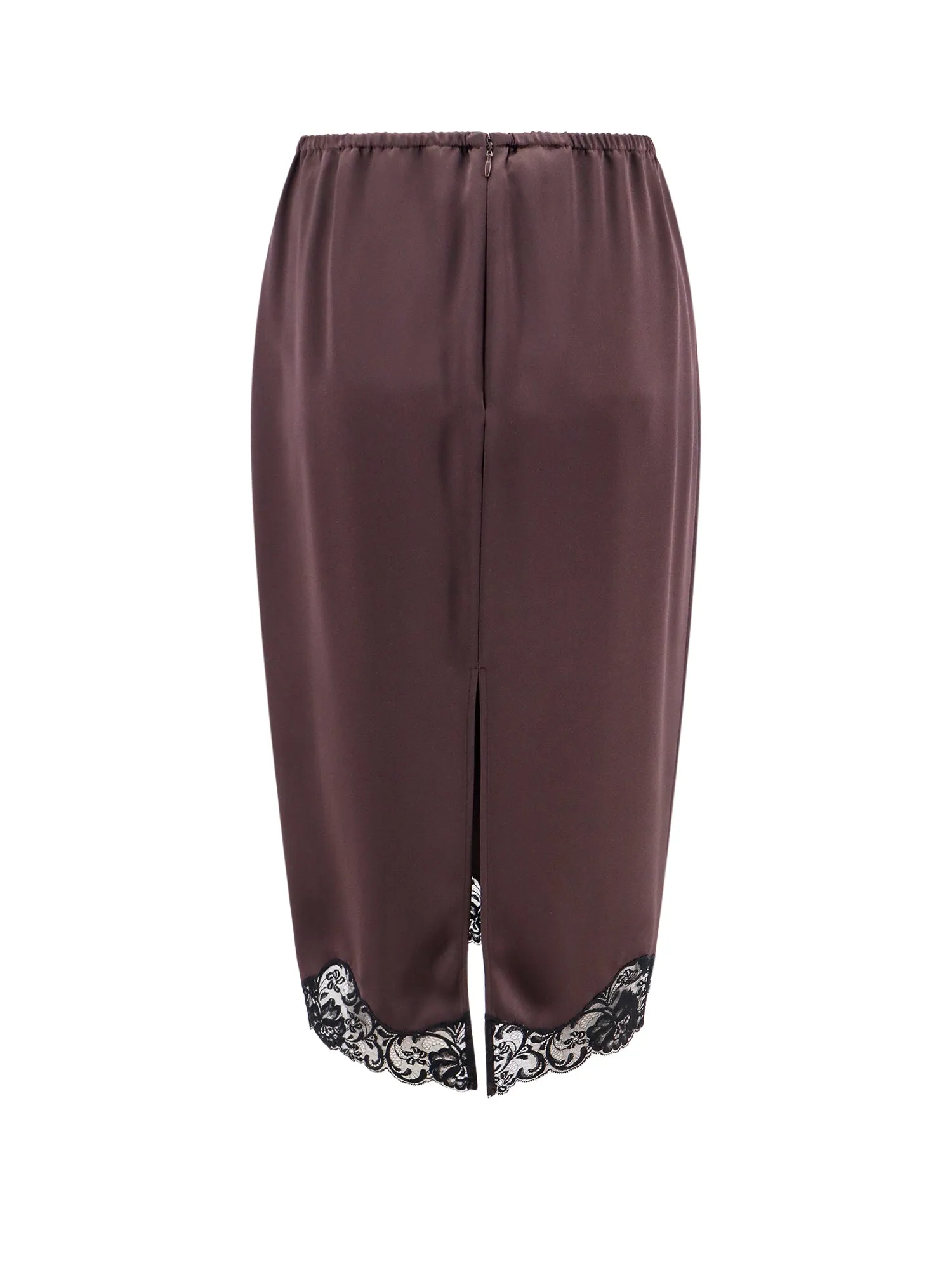 Longuette satin skirt