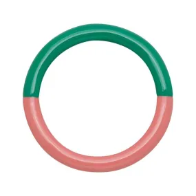 LULU COPENHAGEN Double Color Ring Light Green - Burnt Coral: Ring size 52