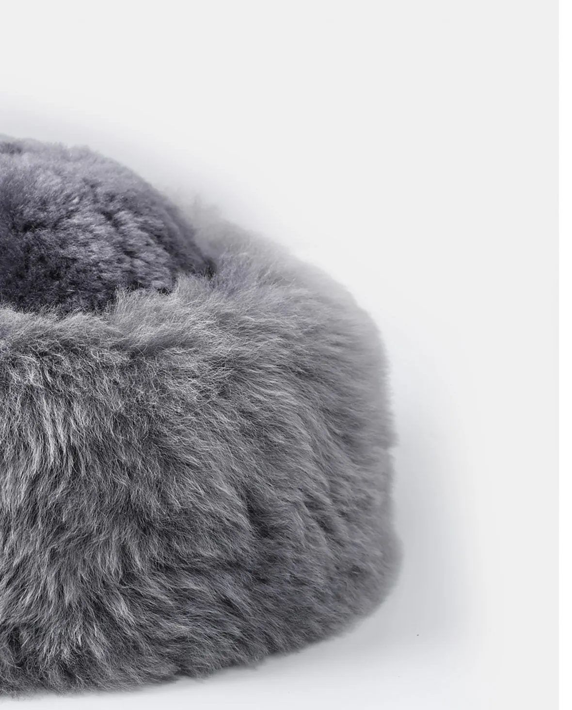 Luxurious Baby Alpaca fur hat GRAY - Real fur alpaca hat