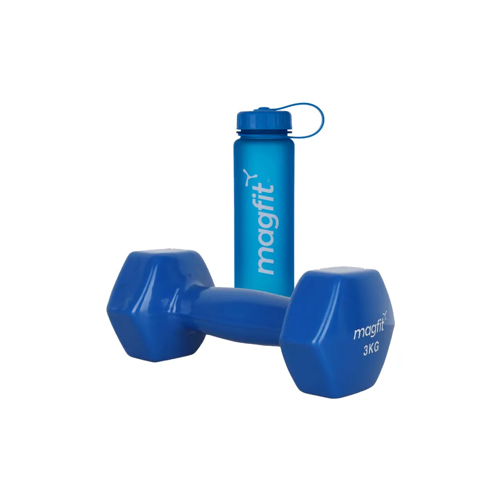 MagFit Twist Bottle (Blue) (500ML) + Vinyl Dumbell (3KG)