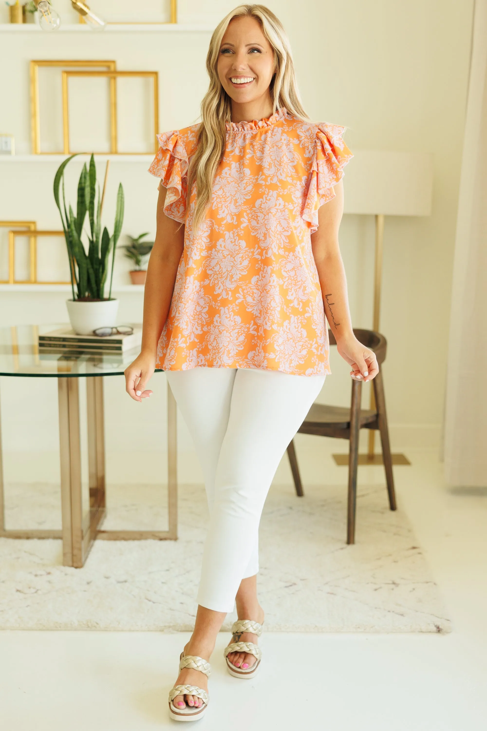 Magnolia Morning Top, Orange