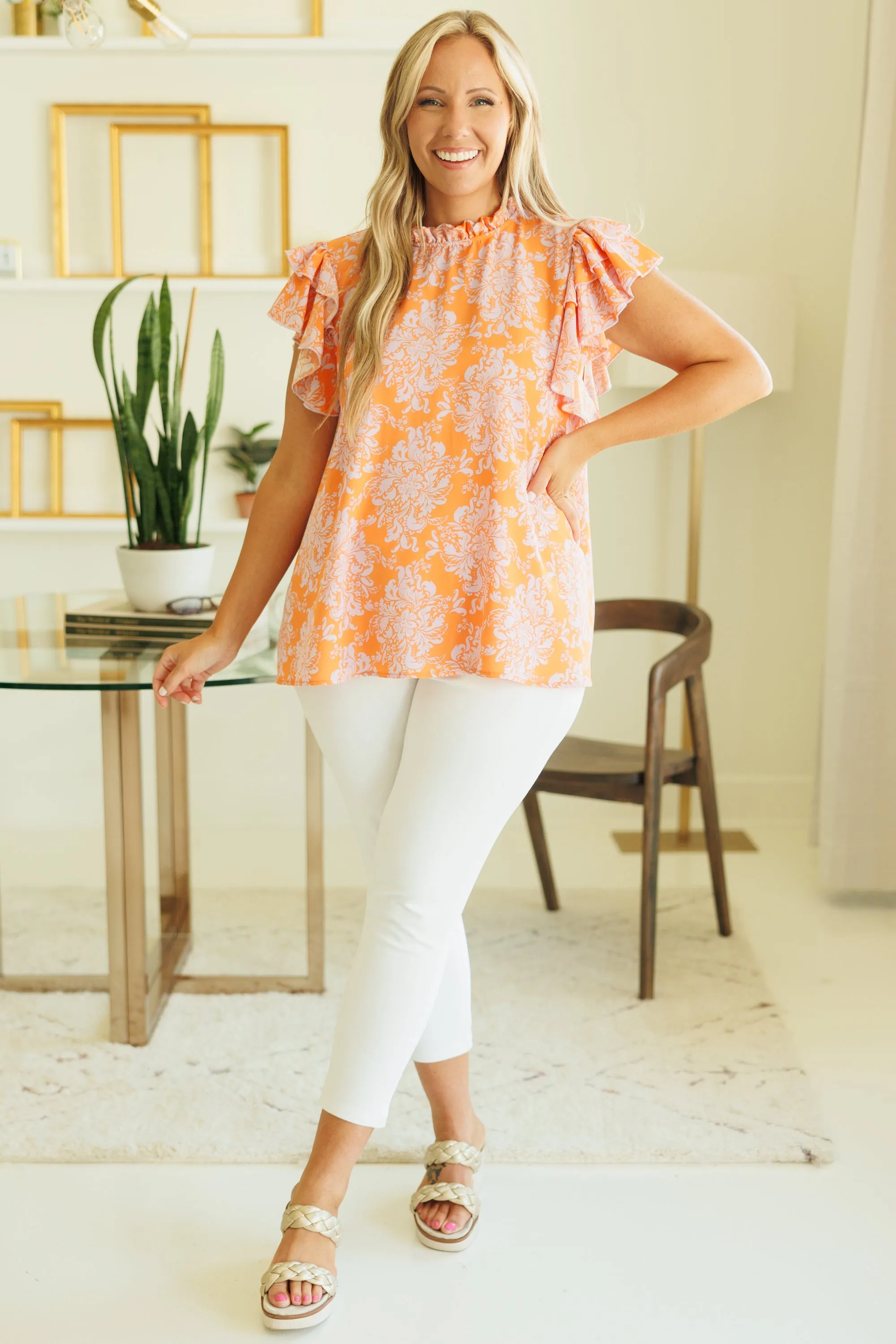 Magnolia Morning Top, Orange