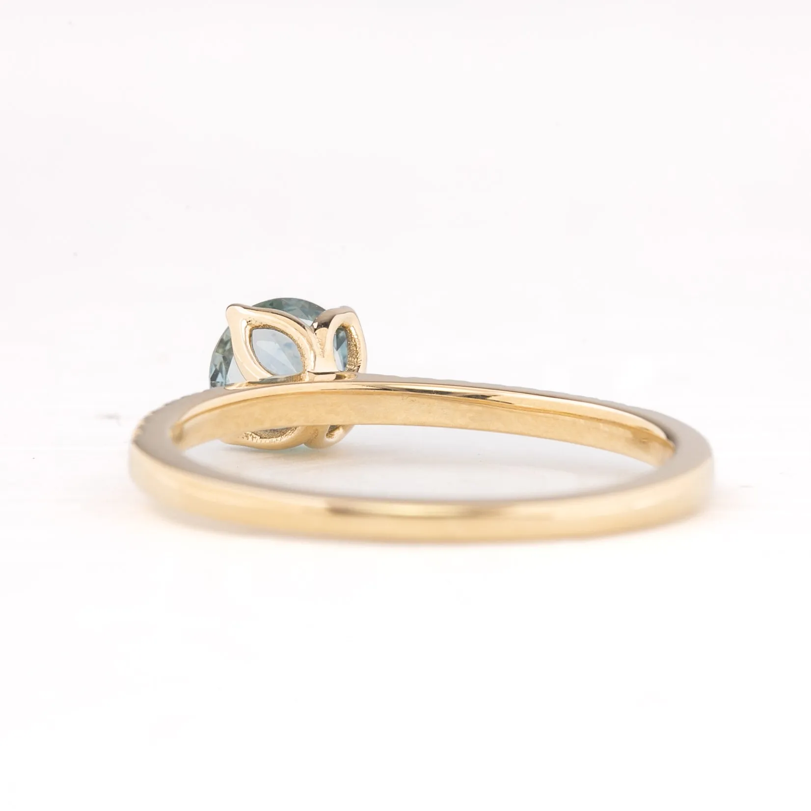 Maria Ring 0.75ct Blue Green Montana Sapphire, 14k Yellow Gold (One of a kind)